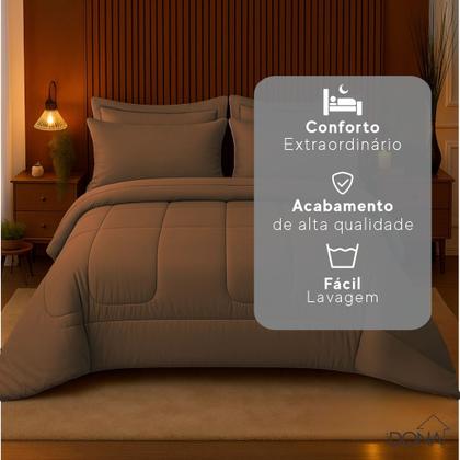 Imagem de Jogo de Cama Queen 6 Peças com Edredom Dupla Face Macio e Confortável Casa Dona