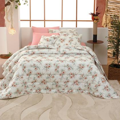 Imagem de Jogo de Cama Queen Cascata Rosa 4 peças Algodão Teka