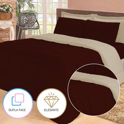 Imagem de Jogo de Cama Queen com Edredom Lençol Fronha Função Cobre Leito e Cobertor