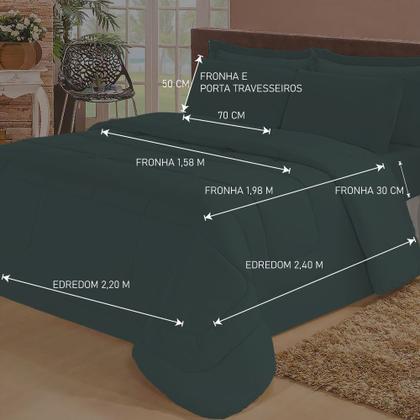 Imagem de Jogo de Cama Queen com Edredom Lençol Fronha Função Cobre Leito e Cobertor