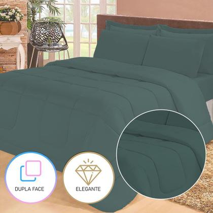 Imagem de Jogo de Cama Queen com Edredom Lençol Fronha Função Cobre Leito e Cobertor