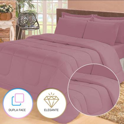 Imagem de Jogo de Cama Queen com Edredom Lençol Fronha Função Cobre Leito e Cobertor