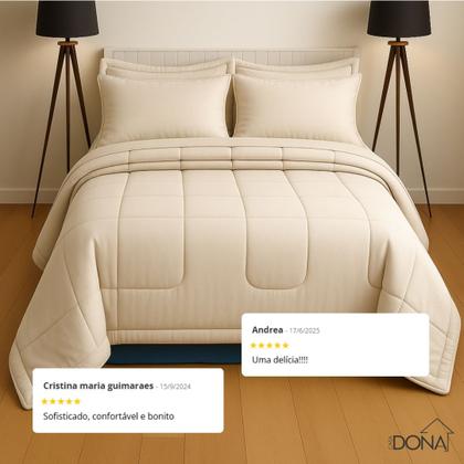 Imagem de Jogo de Cama Queen com Edredom Lençol Fronha Função Cobre Leito e Cobertor