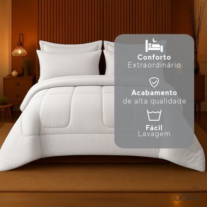 Imagem de Jogo de Cama Queen com Edredom Lençol Fronha Função Cobre Leito e Cobertor