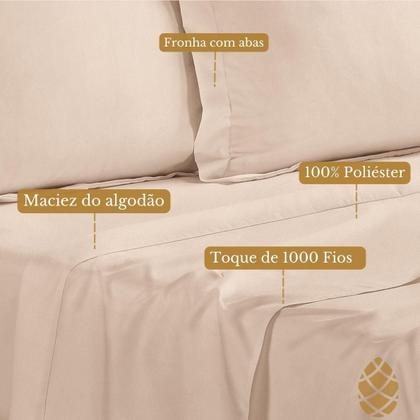 Imagem de Jogo De Cama Queen Jolitex Toque De 1000Fios Thousand 4 Pçs