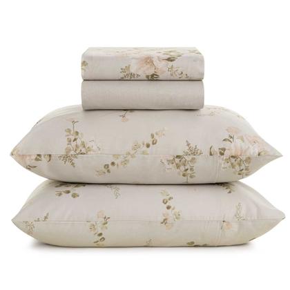 Imagem de Jogo De Cama Queen Lençol 100% Algodão 4 Peças Nice 160 Fios Karsten