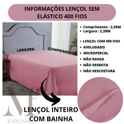 Imagem de Jogo de Cama Queen Size com Fronha 400 Fios 04 Peças Hotel Pousada Fazenda Cama Box