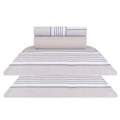 Imagem de Jogo de Cama Queen180 Fios Algodão Com Vira Linha Diamante