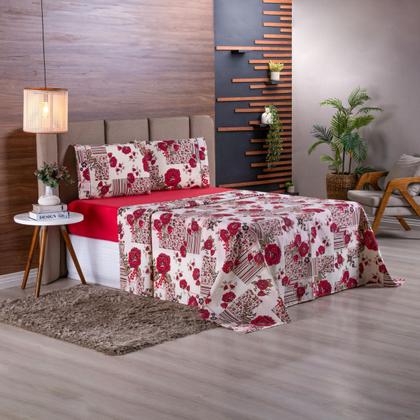 Imagem de Jogo de Cama Refúgio Casal Percal 180 Fios Algodão Luxo 4 Peças