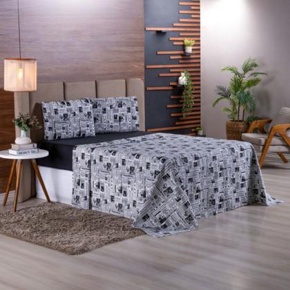 Imagem de Jogo de Cama Refúgio Casal Percal 180 Fios Algodão Luxo 4 Peças