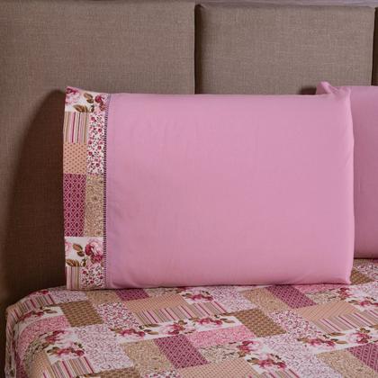 Imagem de Jogo de Cama Refúgio Queen Percal Algodão Luxo 3 Peças Floral Rosê