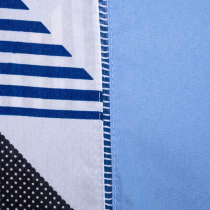 Imagem de Jogo de Cama Refúgio Solteiro Percal Algodão Luxo 2 Pçs Geométrico Azul