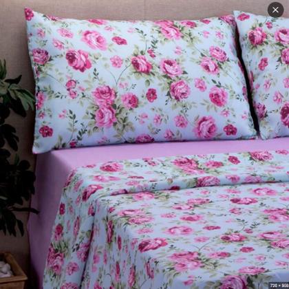 Imagem de Jogo de Cama Roupa Box Lençol Casal 4 Peças Estampado 400 Fios Estampas Sortidas