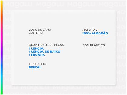 Imagem de Jogo de Cama Solteiro 180 fios em Algodão Percalle - Buddemeyer