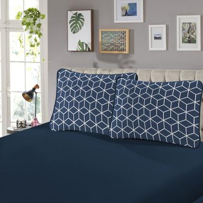 Imagem de Jogo de Cama Solteiro 2 Peças 100% Algodão C/ Elástico