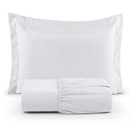 Imagem de Jogo de Cama Solteiro 400 Fios Percal 02 Peças Com Aba, Antiácaro, Anti-pilling com Toque Macio