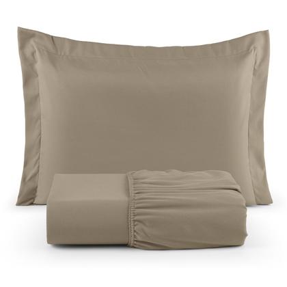 Imagem de Jogo de Cama Solteiro 400 Fios Percal 02 Peças Com Aba, Antiácaro, Anti-pilling com Toque Macio