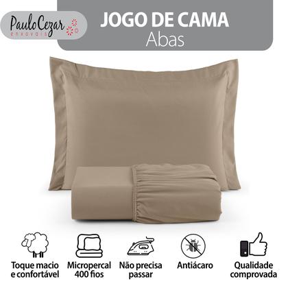 Imagem de Jogo de Cama Solteiro 400 Fios Percal 02 Peças Com Aba, Antiácaro, Anti-pilling com Toque Macio