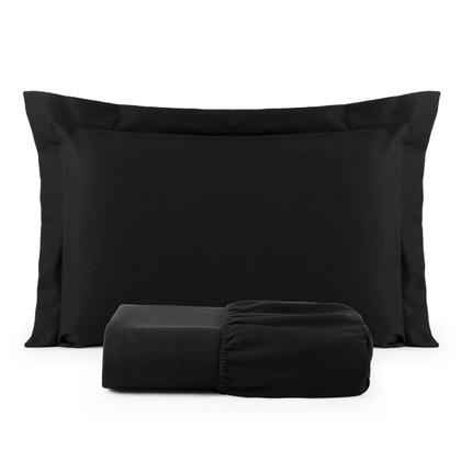 Imagem de Jogo de Cama Solteiro 400 Fios Percal 02 Peças Com Aba, Antiácaro, Anti-pilling com Toque Macio