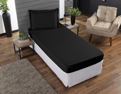 Imagem de Jogo de Cama Solteiro 400 Fios Percal 02 Peças Com Aba, Antiácaro, Anti-pilling com Toque Macio