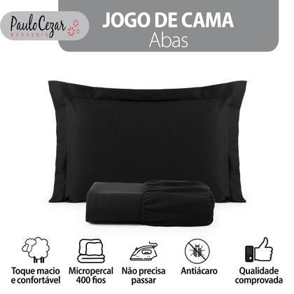 Imagem de Jogo de Cama Solteiro 400 Fios Percal 02 Peças Com Aba, Antiácaro, Anti-pilling com Toque Macio