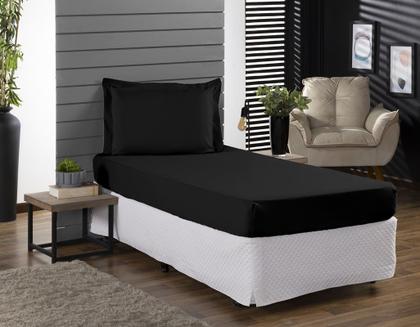 Imagem de Jogo de Cama Solteiro 400 Fios Percal 02 Peças Com Aba, Antiácaro, Anti-pilling com Toque Macio