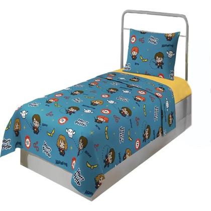 Imagem de Jogo de Cama Solteiro Estampado Harry Potter com 2 peças Microfibra