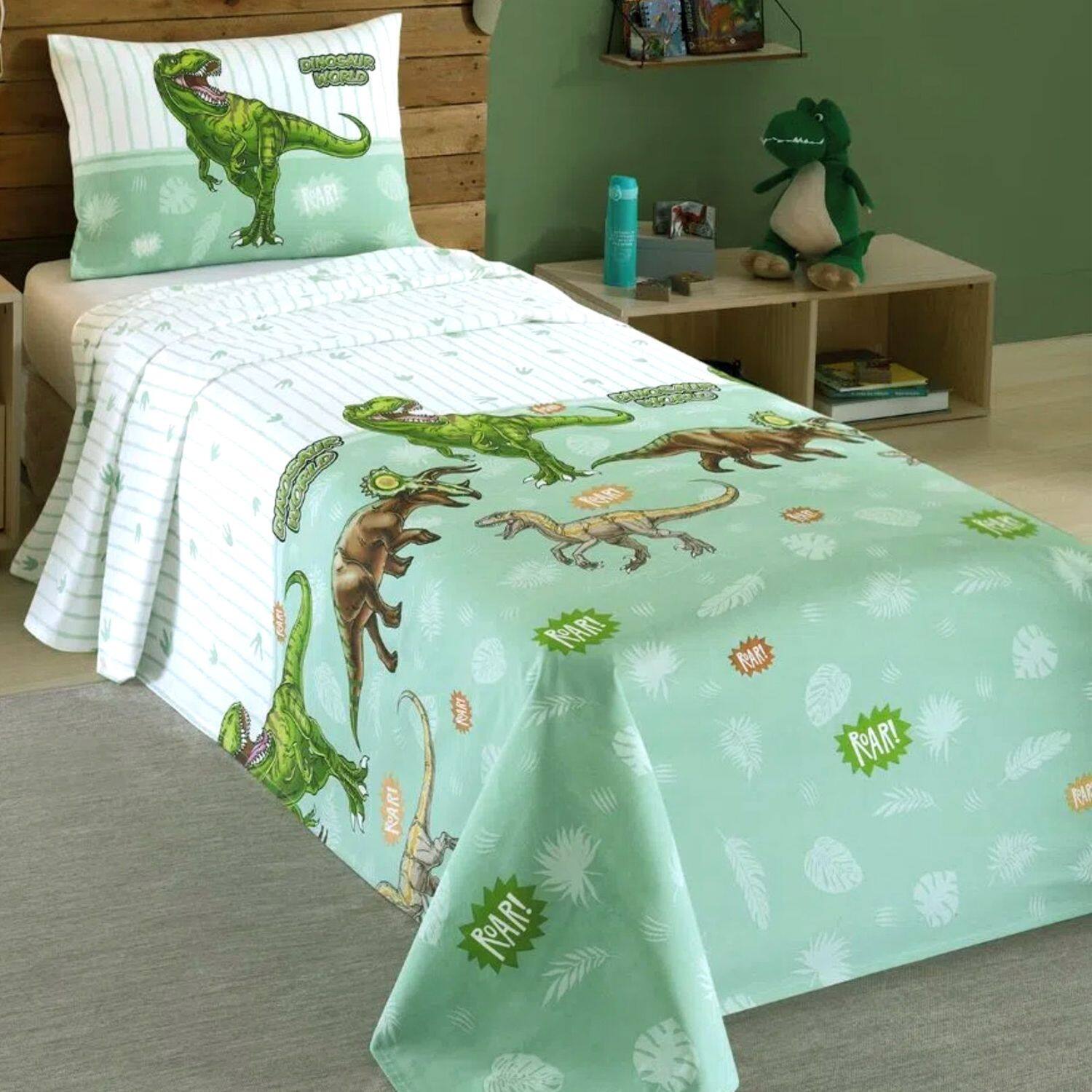 Imagem de Jogo de Cama Solteiro Infantil Dohler Priori 100% Algodão - Estampado Colorido Divertido - 3 Peças