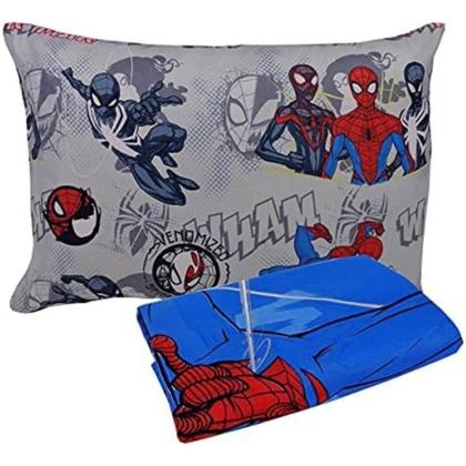 Imagem de Jogo de Cama Solteiro Infantil Estampado 2 Peças Microfibra 1,40 x 2,20 Homem Aranha