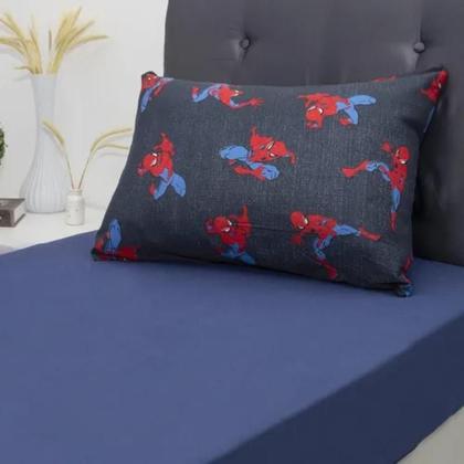 Imagem de Jogo De Cama Solteiro Infantil Menino Personagem Vingadores Cor Azul Desenho Do Tecido Homem aranha
