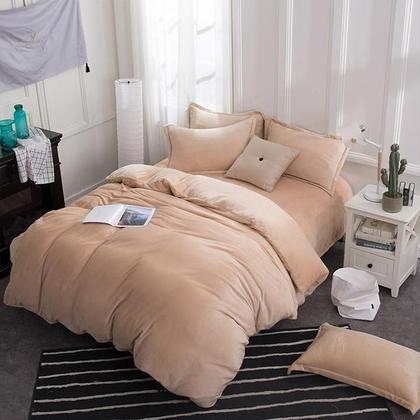 Imagem de Jogo de cama solteiro king sued 5 pç edredom de 200x240cm