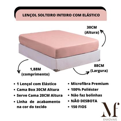 Imagem de Jogo de Cama Solteiro Lençol com Elástico Microfibra Premium 02 Peças Roupa de Cama Box para Revenda