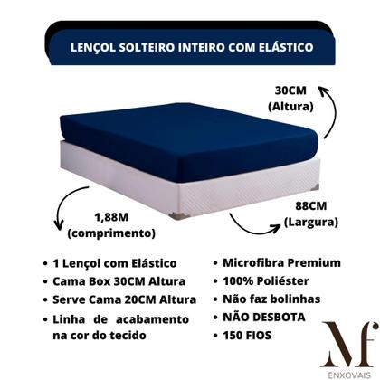 Imagem de Jogo de Cama Solteiro Lençol com Elástico Microfibra Premium 03 Peças Roupa de Cama Box para Revenda