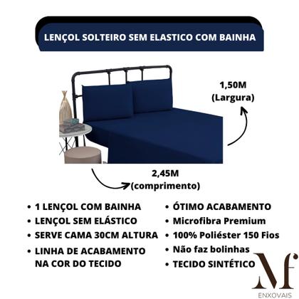 Imagem de Jogo de Cama Solteiro Lençol com Elástico Microfibra Premium 03 Peças Roupa de Cama Box para Revenda