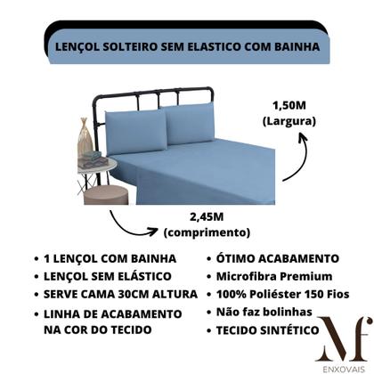 Imagem de Jogo de Cama Solteiro Lençol com Elástico Microfibra Premium 03 Peças Roupa de Cama Box para Revenda