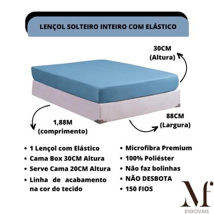 Imagem de Jogo de Cama Solteiro Lençol com Elástico Microfibra Premium 03 Peças Roupa de Cama Box para Revenda