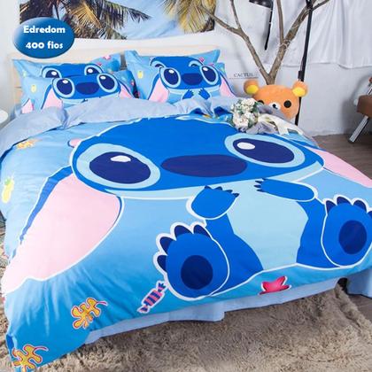 Imagem de Jogo de cama solteiro lilo & stitch 4 peças 400 fios