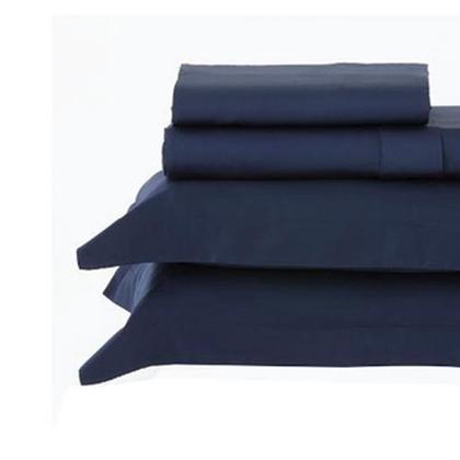 Imagem de Jogo de Cama Solteiro Plus Kacyumara Satinee Azul Marinho 3Pçs 300Fios