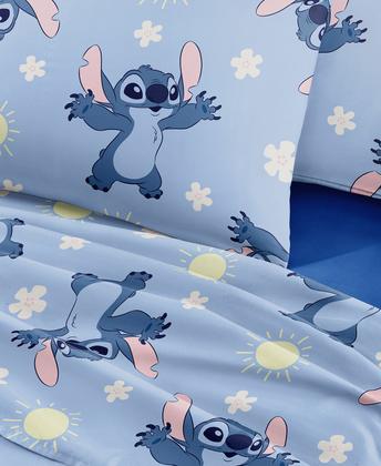 Imagem de Jogo de Cama Stitch 3 Peças Toque de Seda 300 Fios