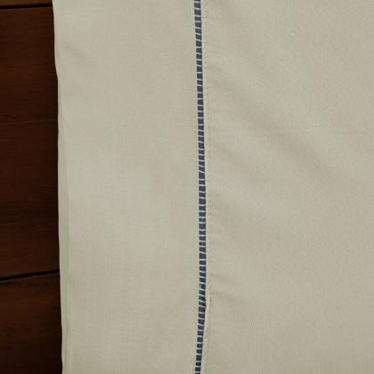 Imagem de Jogo de Cama Super King 3 Peças Percal 200 Fios com Ponto Palito Lençol com Elástico e Fronhas