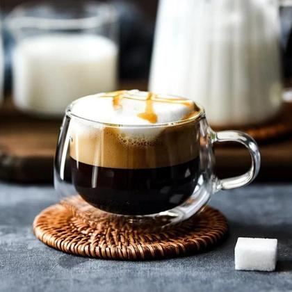 Imagem de Jogo De Caneca Vidro Duplo Caneca Parede Dupla 6un 150ml