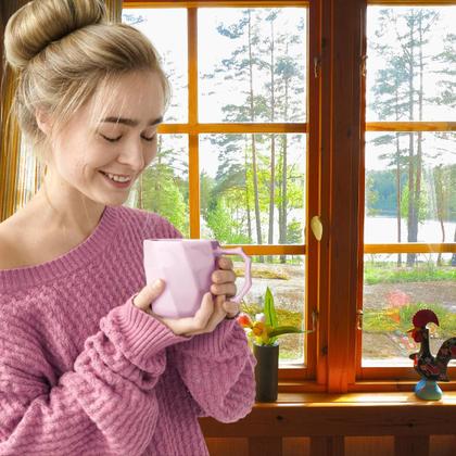 Imagem de Jogo de Canecas Cerâmicas 4 peças Louça Café da Manha Cores Variadas