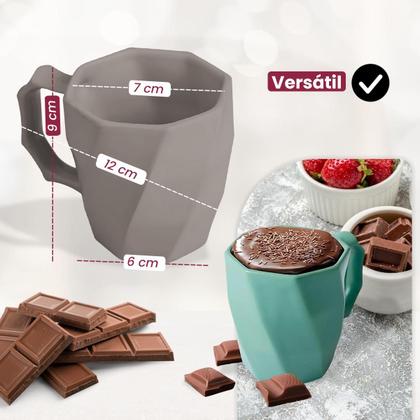 Jogo de Canecas Cerâmicas 4 peças Louça Café da Manha Cores Variadas - Ecass Imagem de Jogo de Canecas Cerâmicas 4 peças Louça Café da Manha Cores Variadas