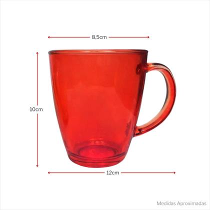 Imagem de Jogo de Canecas Coloridas 350ml Em Vidro - 2 Peças