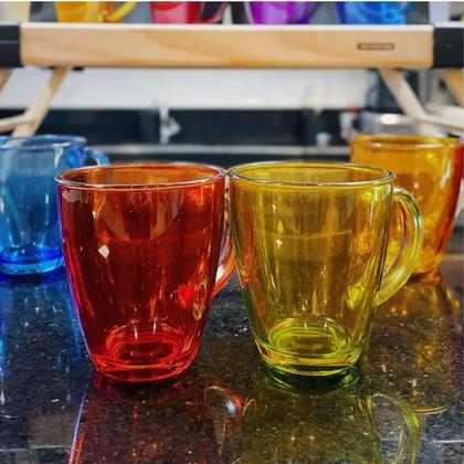 Imagem de Jogo de Canecas Coloridas 350ml Em Vidro - 2 Peças