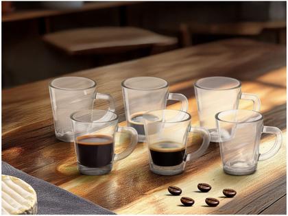 Jogo de Canecas de Café de Vidro 70ml Hauskraft - Lisa 6 Peças Imagem de Jogo de Canecas de Café de Vidro 70ml Hauskraft