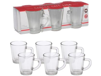 Jogo de Canecas de Café de Vidro 70ml Hauskraft - Lisa 6 Peças Imagem de Jogo de Canecas de Café de Vidro 70ml Hauskraft