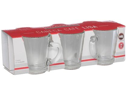 Jogo de Canecas de Café de Vidro 70ml Hauskraft - Lisa 6 Peças Imagem de Jogo de Canecas de Café de Vidro 70ml Hauskraft