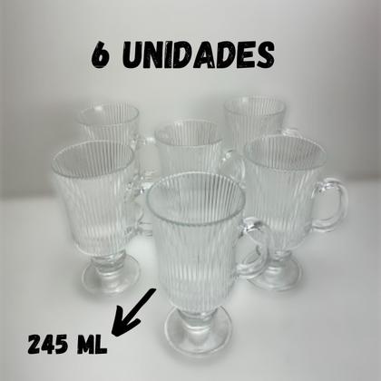 Imagem de Jogo De Canecas Vidro Graffiato Café Cappuccino 6 pcs 245ml