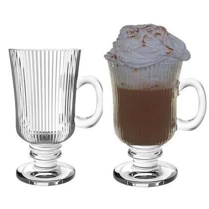 Imagem de Jogo De Canecas Vidro Graffiato Café Cappuccino 6 pcs 245ml